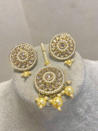 Antique Gold Earring Tops & Tikka Set