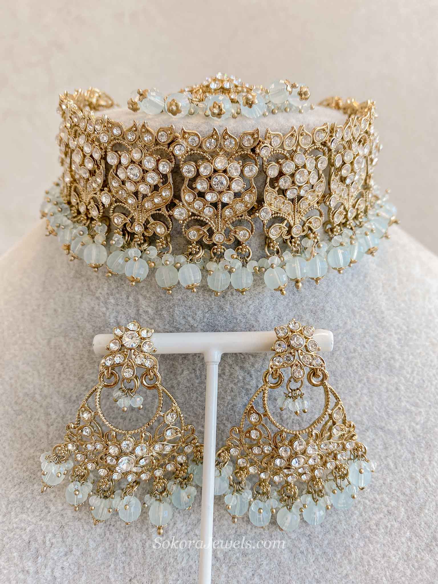 Brittney Choker Sets in Clear Crystal