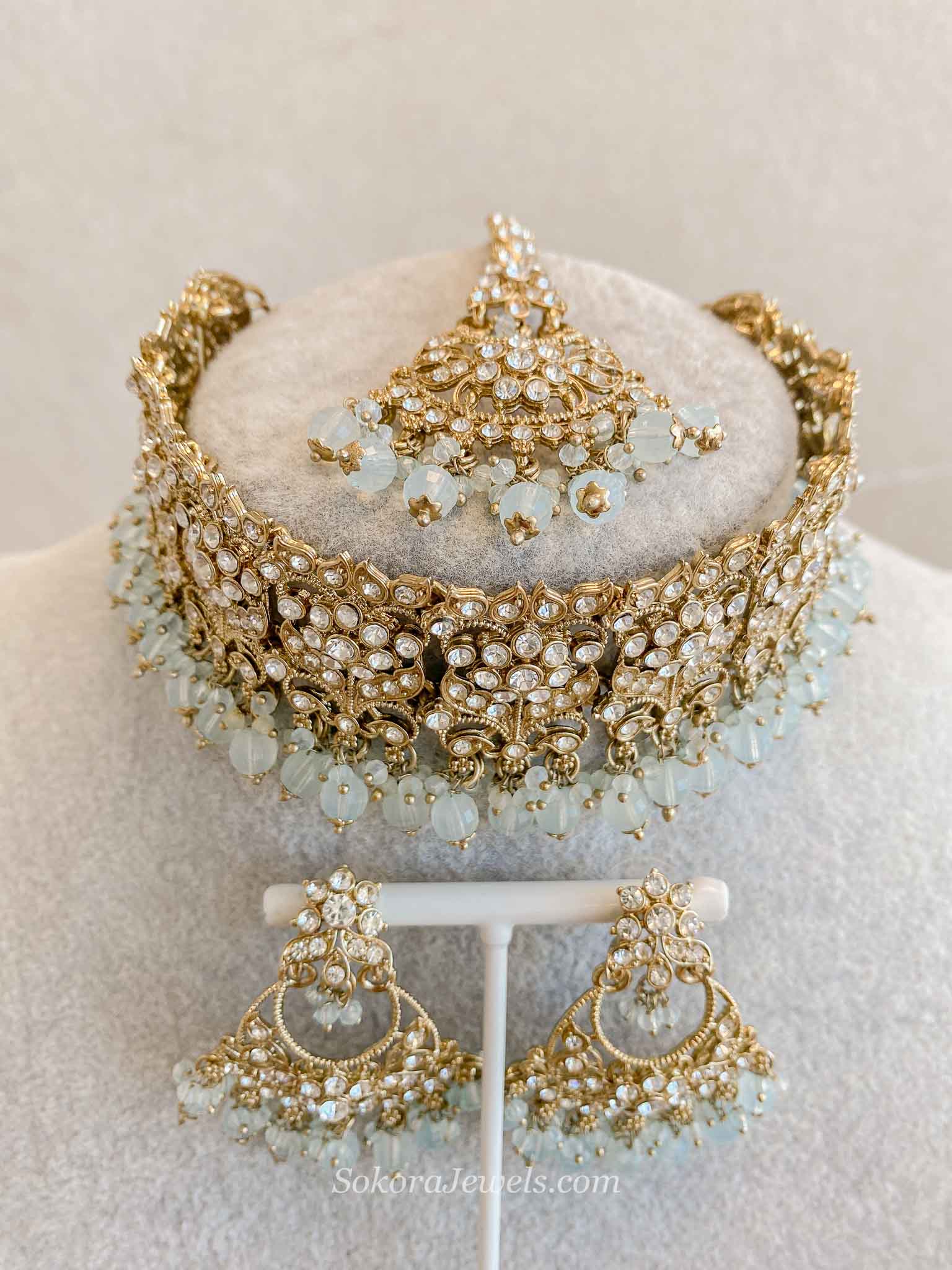 Brittney Choker Sets in Clear Crystal
