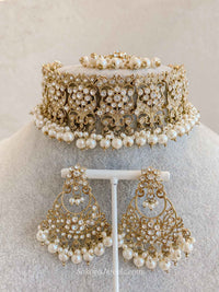 Brittney Choker Sets in Clear Crystal