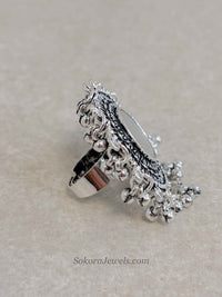 Oxidised Silver Navratri Ring