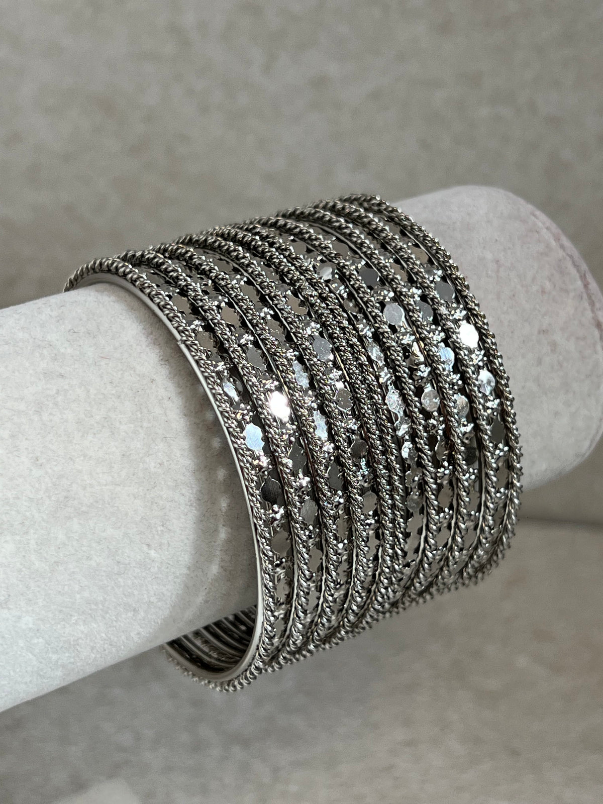 Oxidized Silver Bangle Set