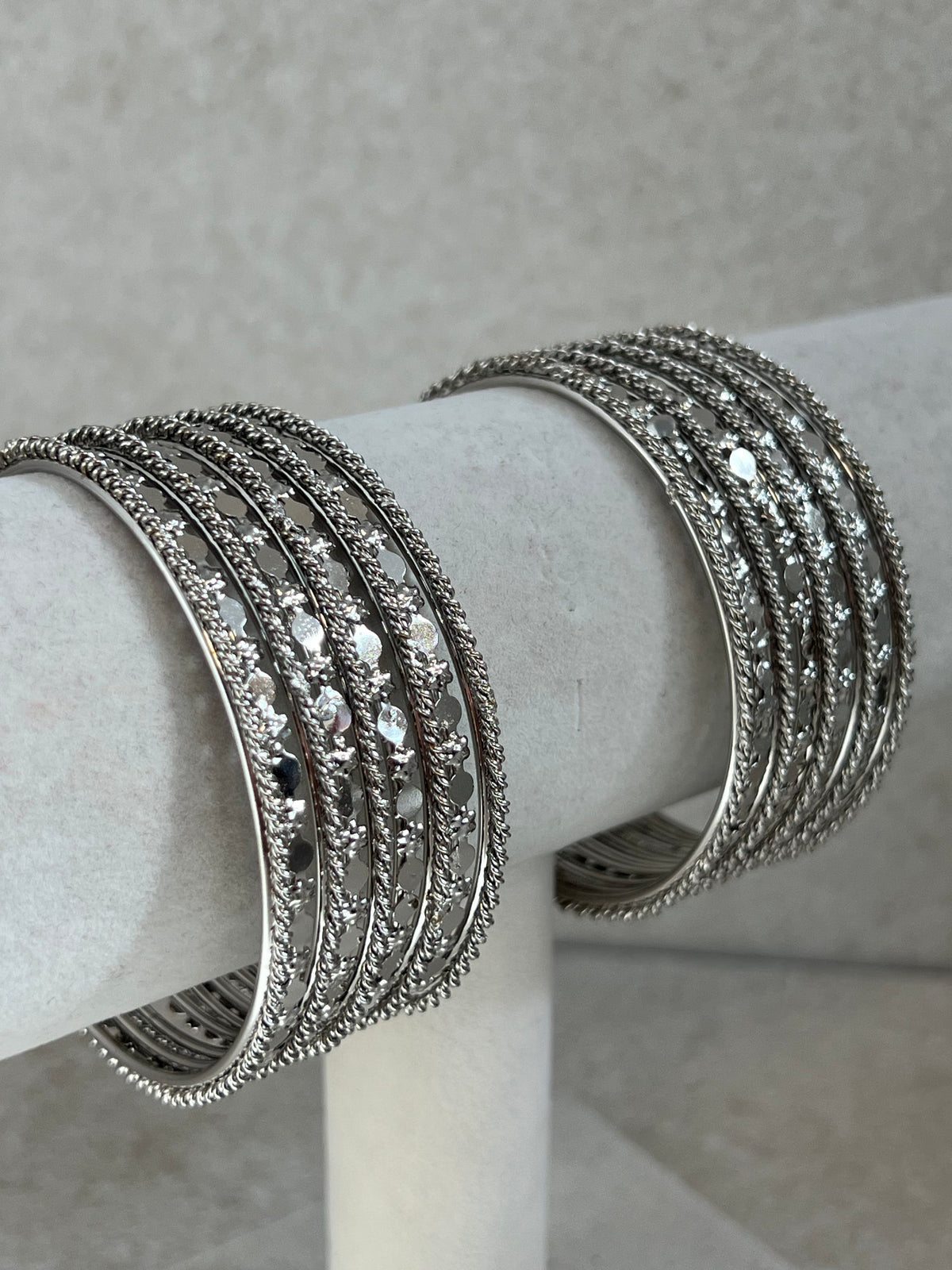 Oxidized Silver Bangle Set