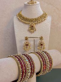 Shona 4 Piece Jewelry Set Box - Maroon