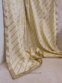 Gold Diagonal Sequin Occasion Dupatta