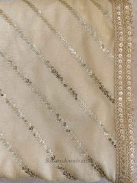 Gold Diagonal Sequin Occasion Dupatta