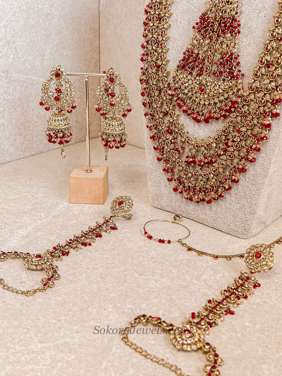 Tehmeena Full Bridal Set - Red