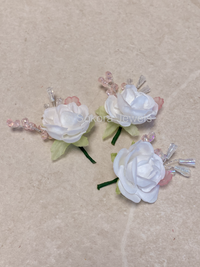 3 Pack Rose Buttonhole Pocket Flower - 4 Colour Options