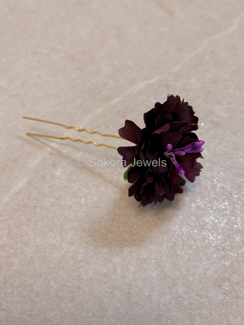 5 Piece Hair Flowers Pins - 8 Colour Options