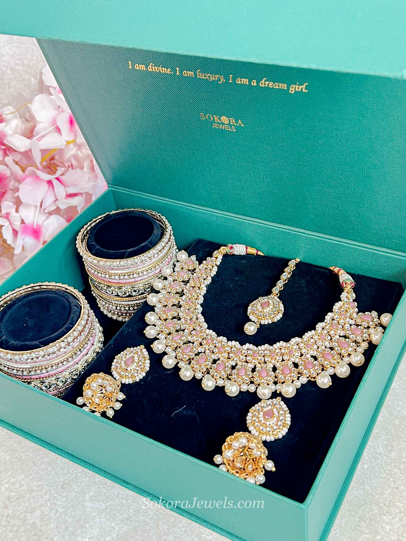 Asmita 4 Piece Jewelry Set Box - Pink