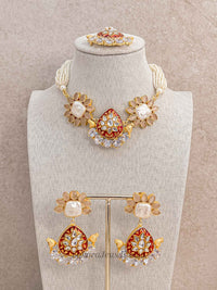 Crimson Meenakari Kundan Choker Set