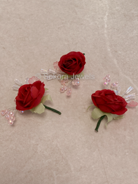 3 Pack Rose Buttonhole Pocket Flower - 4 Colour Options