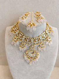 Mother of Pearl Pink Bridal Set - Gold Plated