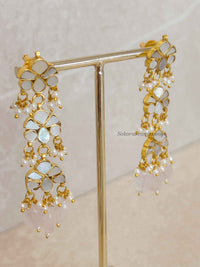 Mother of Pearl Pink Bridal Set - Gold Plated