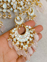 Mother of Pearl Pink Bridal Set - Gold Plated