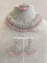 Pink & Silver Necklace set
