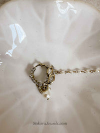 Small Antique Gold & Kundan Nose Ring
