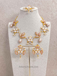 Iridescent Quartz & Pearl Statement Jewellery Set