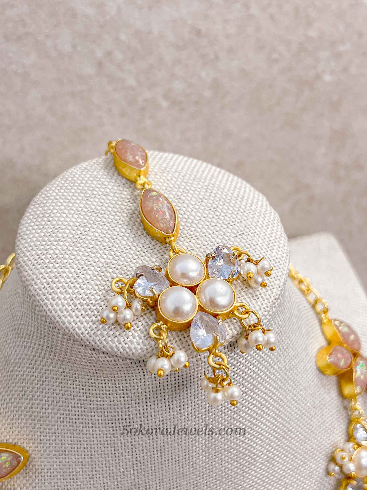 Iridescent Quartz & Pearl Statement Jewellery Set
