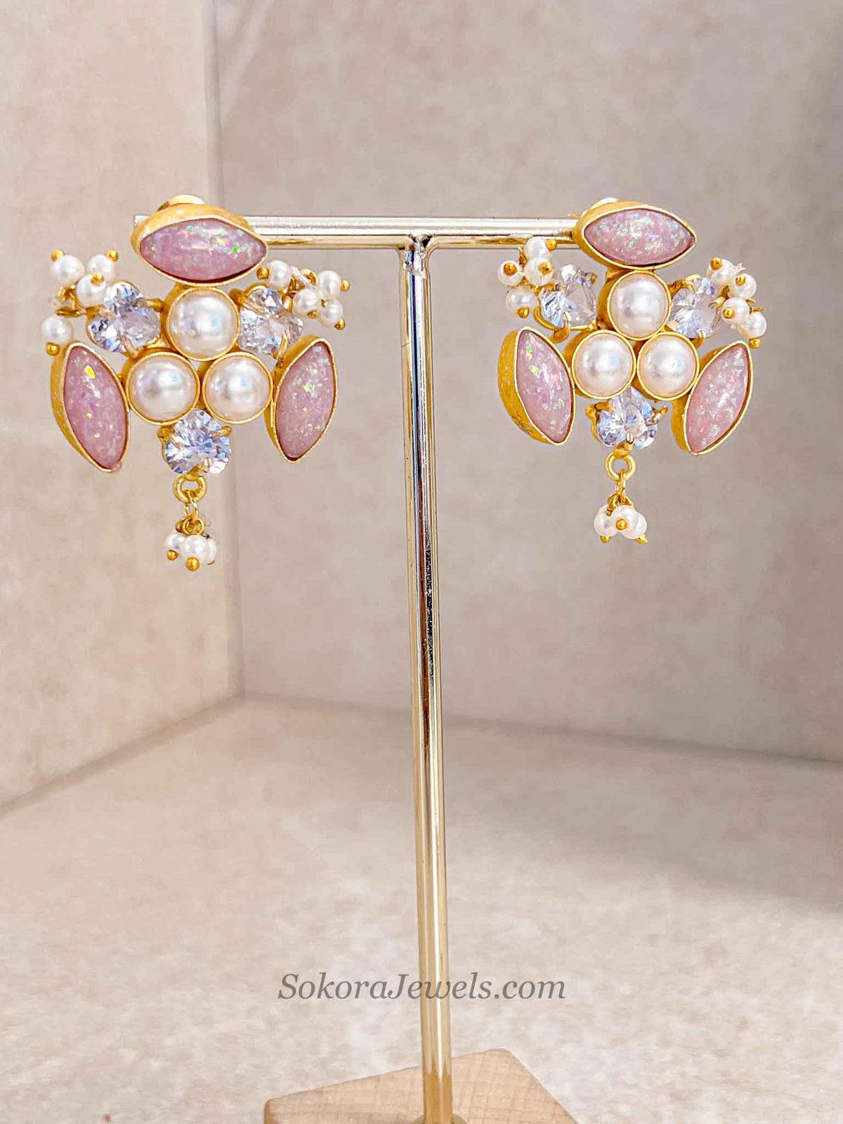 Iridescent Quartz & Pearl Statement Jewellery Set