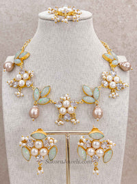Iridescent Quartz & Pearl Statement Jewellery Set