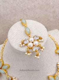 Iridescent Quartz & Pearl Statement Jewellery Set