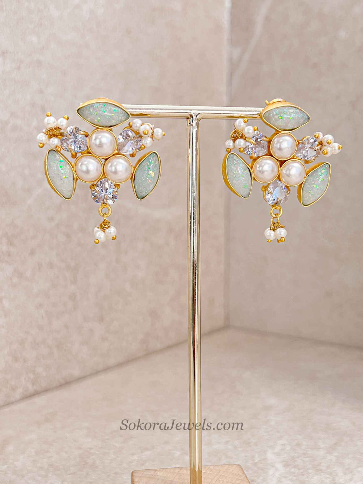 Iridescent Quartz & Pearl Statement Jewellery Set
