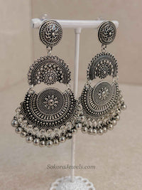 Oxidised  Chandbali Earrings