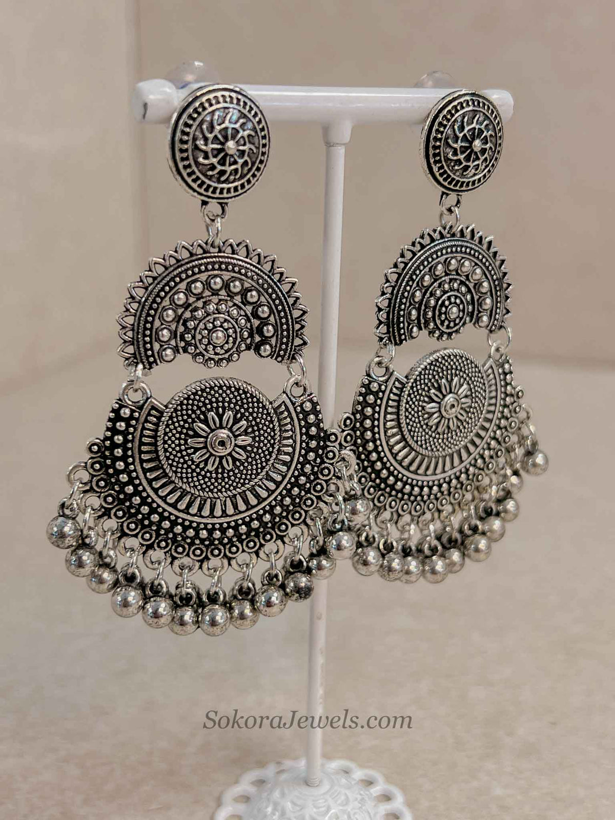 Oxidised  Chandbali Earrings