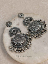 Oxidised  Chandbali Earrings