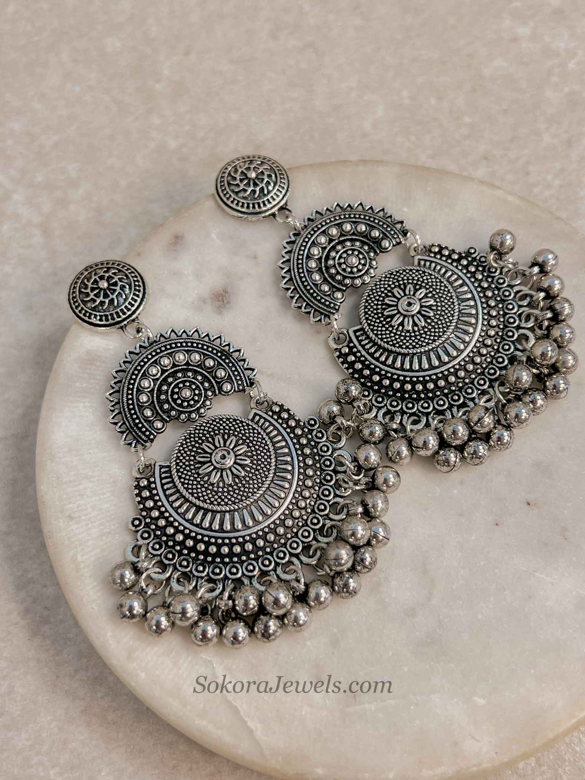 Oxidised  Chandbali Earrings