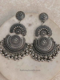 Oxidised  Chandbali Earrings