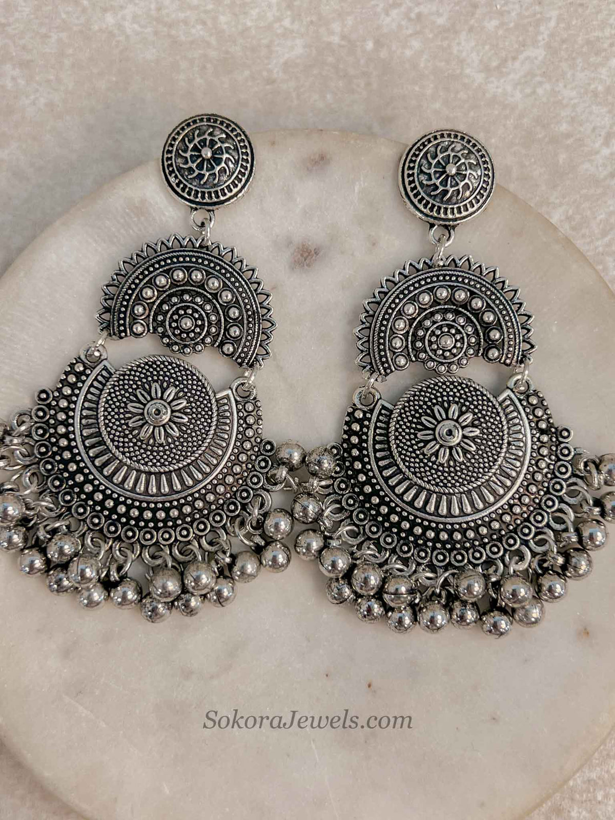 Oxidised  Chandbali Earrings