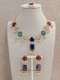 Geometric Drop Pendant & Pearl Statement Necklace Sets
