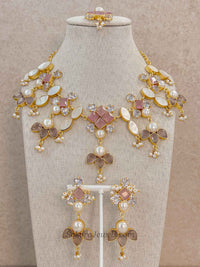 Modern Blossom Gemstone & Pearl Necklace Sets