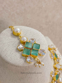 Modern Blossom Gemstone & Pearl Necklace Sets
