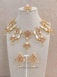 Modern Blossom Gemstone & Pearl Necklace Sets