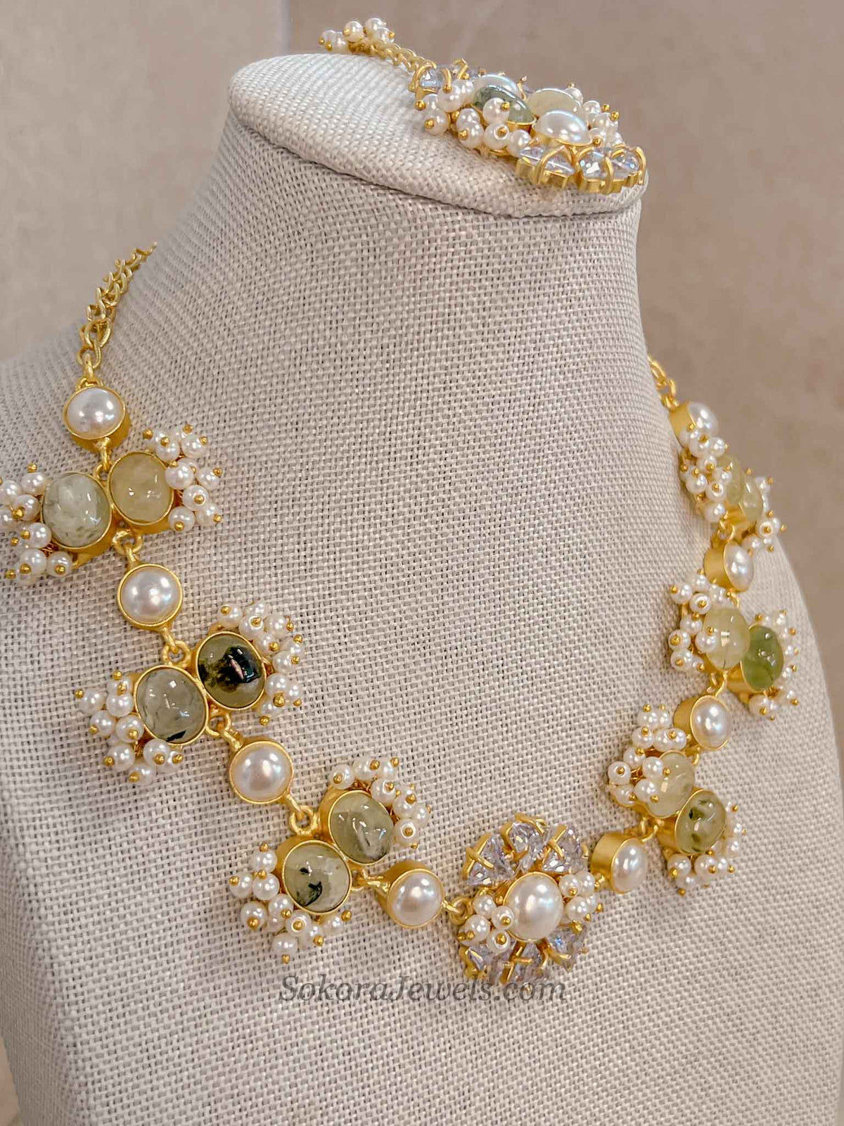 Pearl & Pale Gemstone Statement Set
