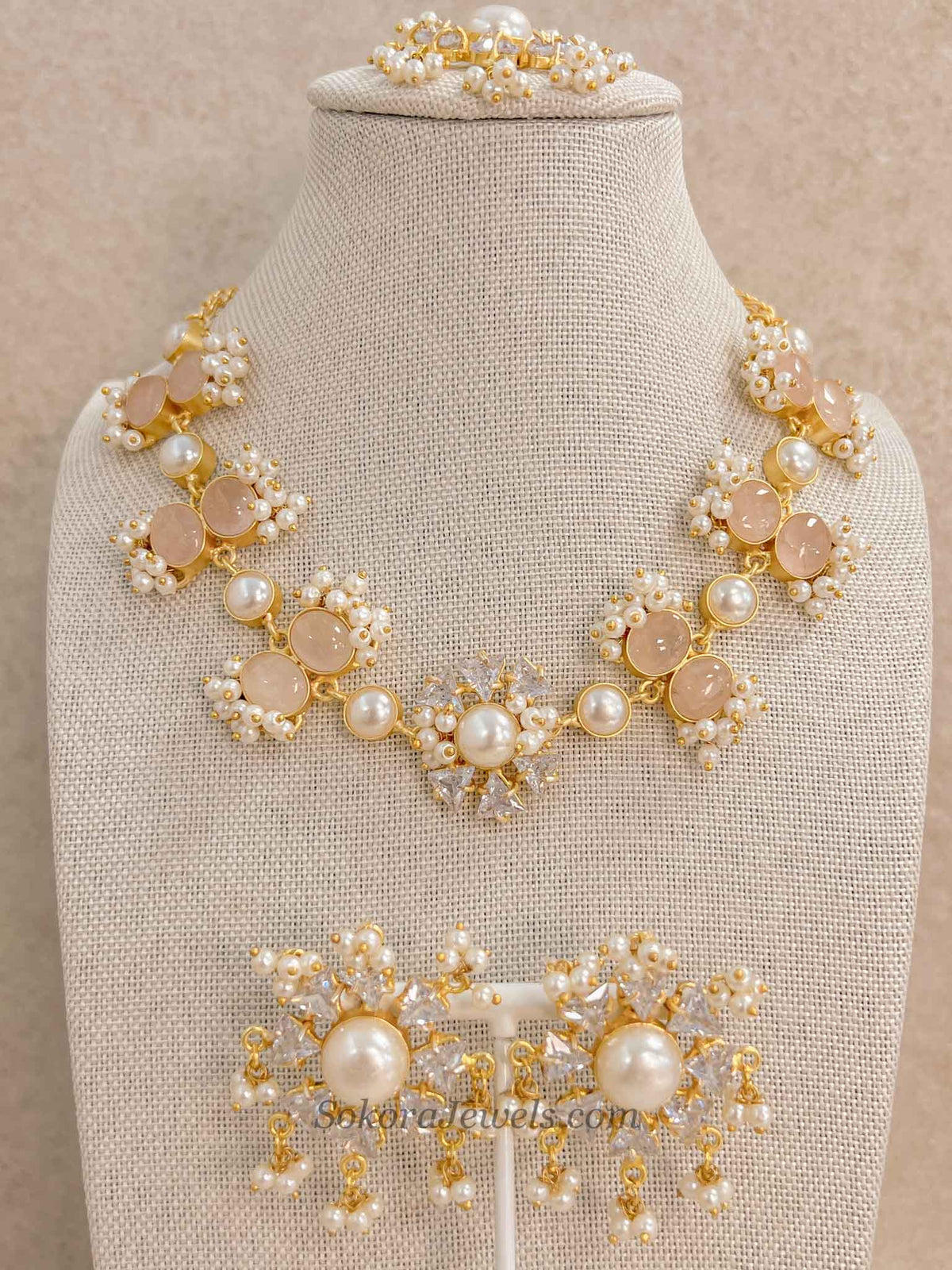 Pearl & Pale Gemstone Statement Set
