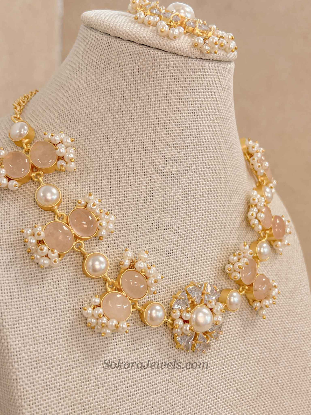 Pearl & Pale Gemstone Statement Set