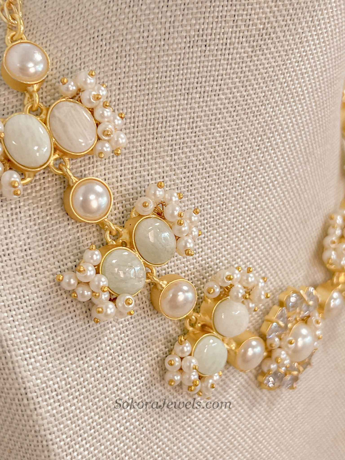 Pearl & Pale Gemstone Statement Set