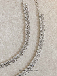 Silver American Diamond Bridal Payal