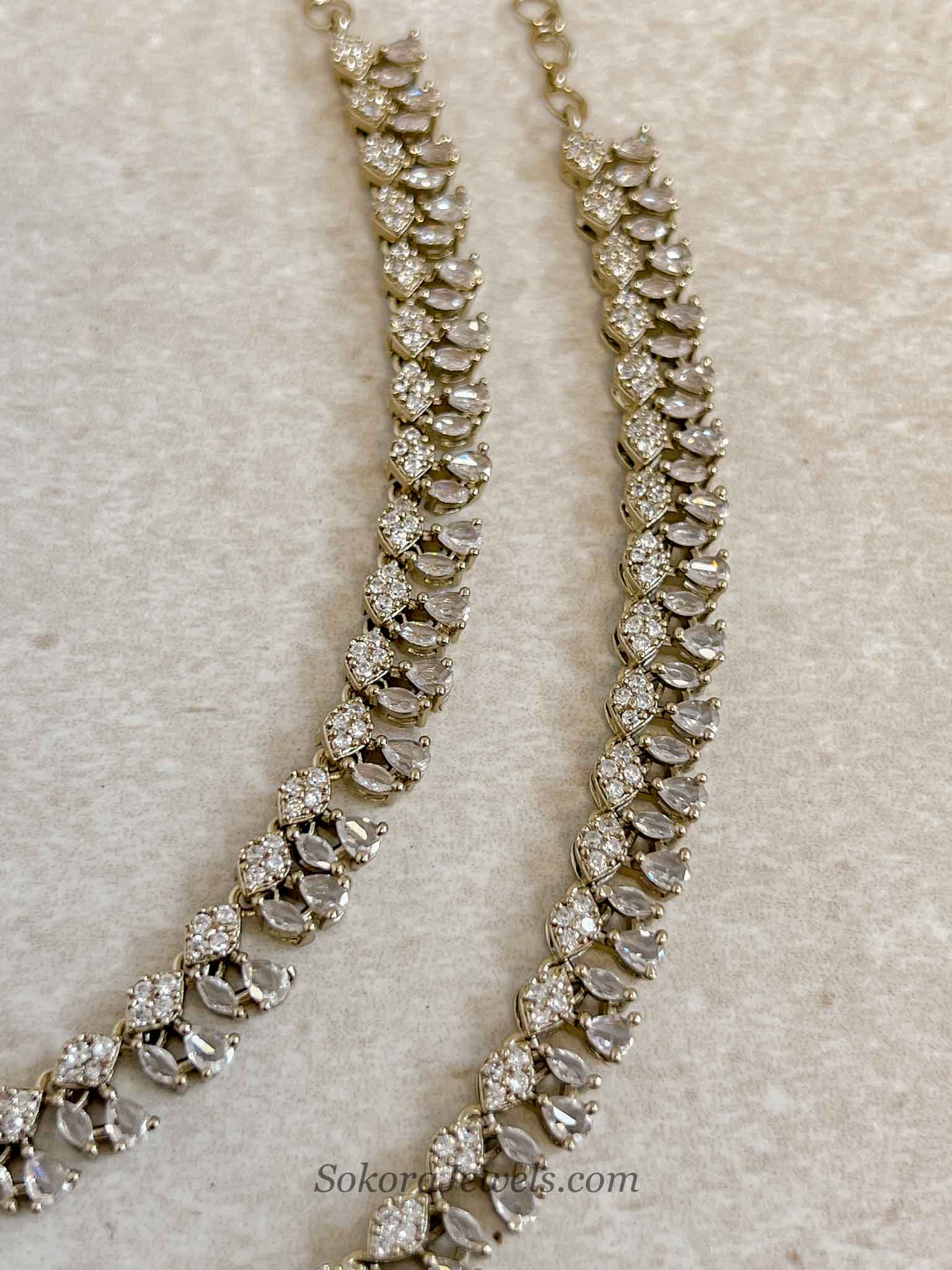 Antique Gold American Diamond Bridal Payal