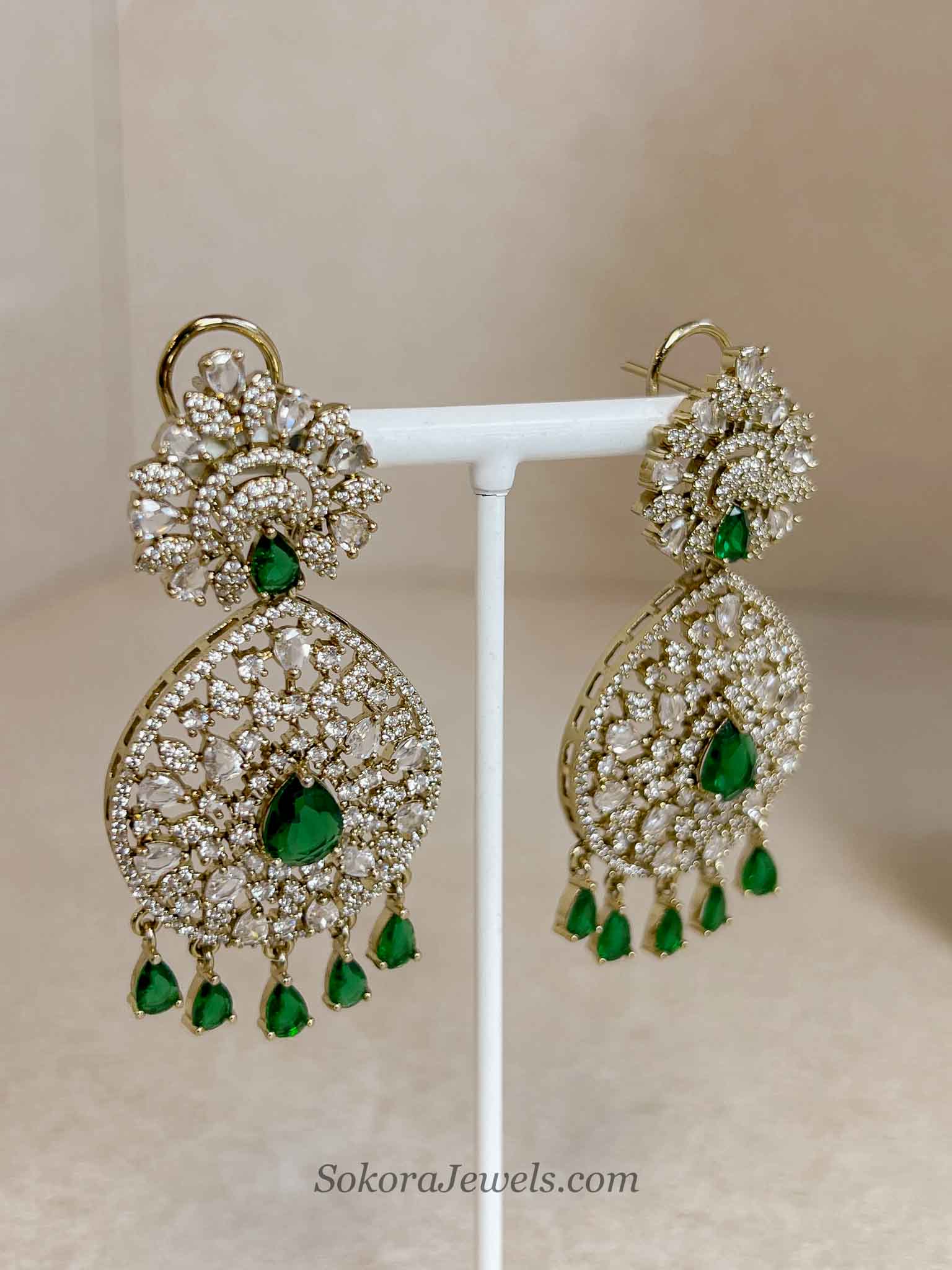Suneeta Bridal American Diamond Set – Antique Gold Base