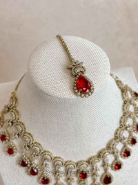 Suneeta Bridal American Diamond Set – Antique Gold Base
