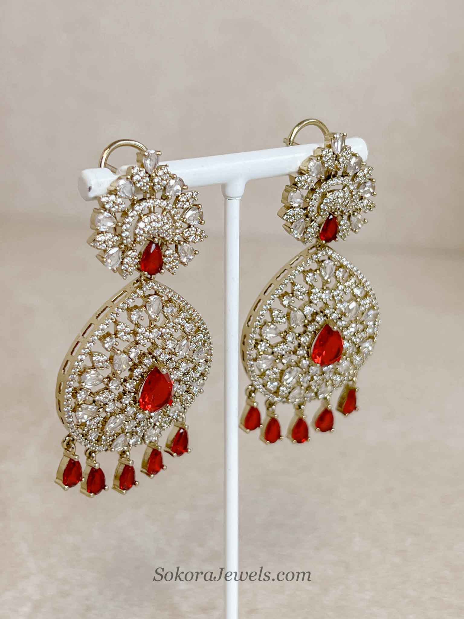 Suneeta Bridal American Diamond Set – Antique Gold Base