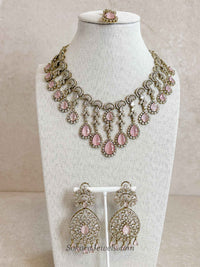 Suneeta Bridal American Diamond Set – Antique Gold Base