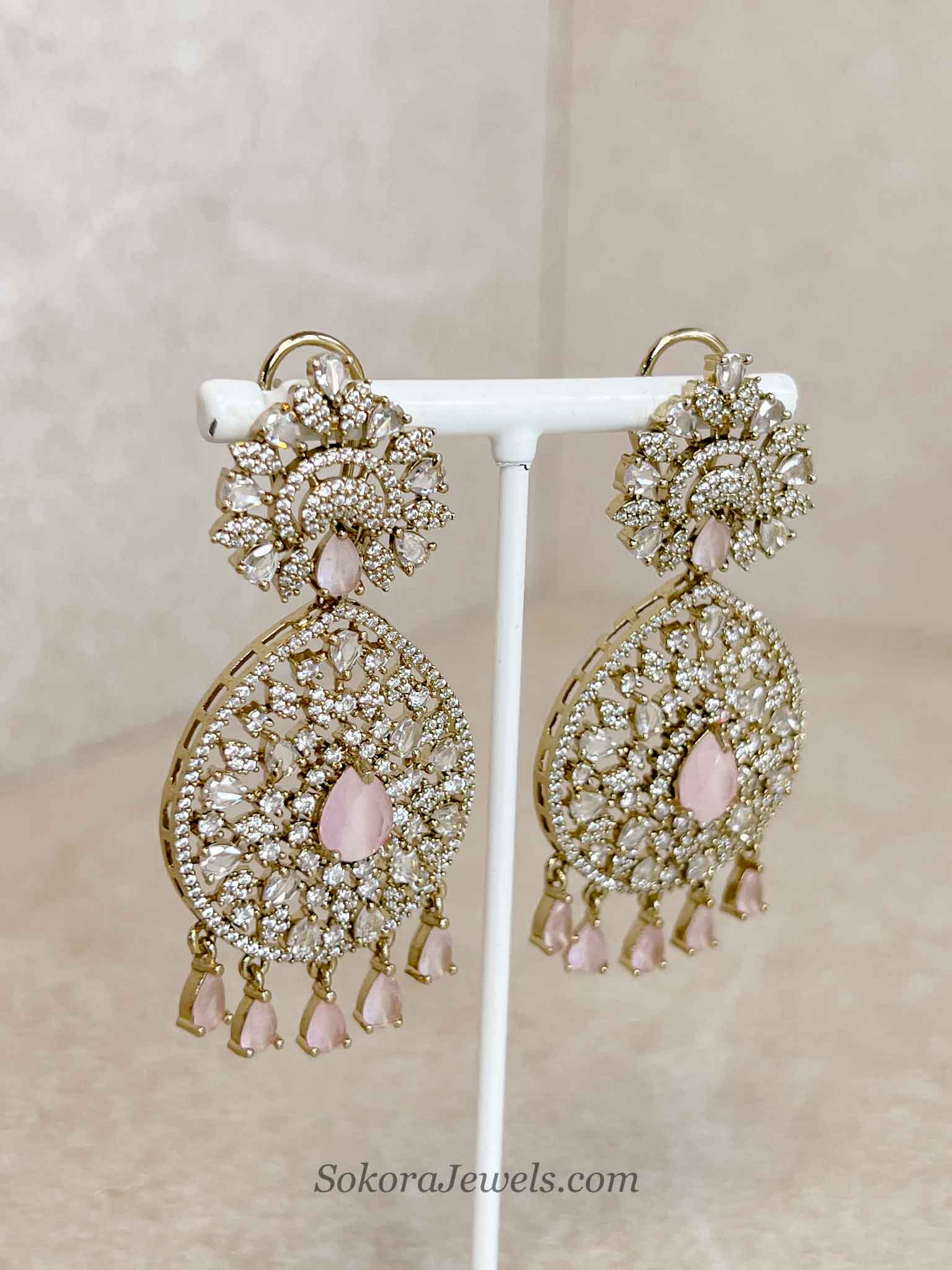 Suneeta Bridal American Diamond Set – Antique Gold Base
