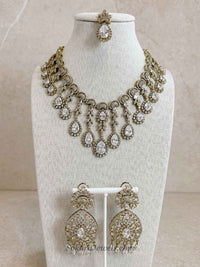 Suneeta Bridal American Diamond Set – Antique Gold Base