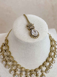 Suneeta Bridal American Diamond Set – Antique Gold Base